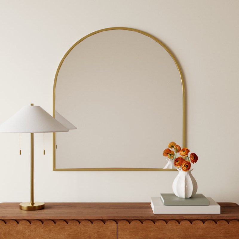 sabine metal arch wall mirror