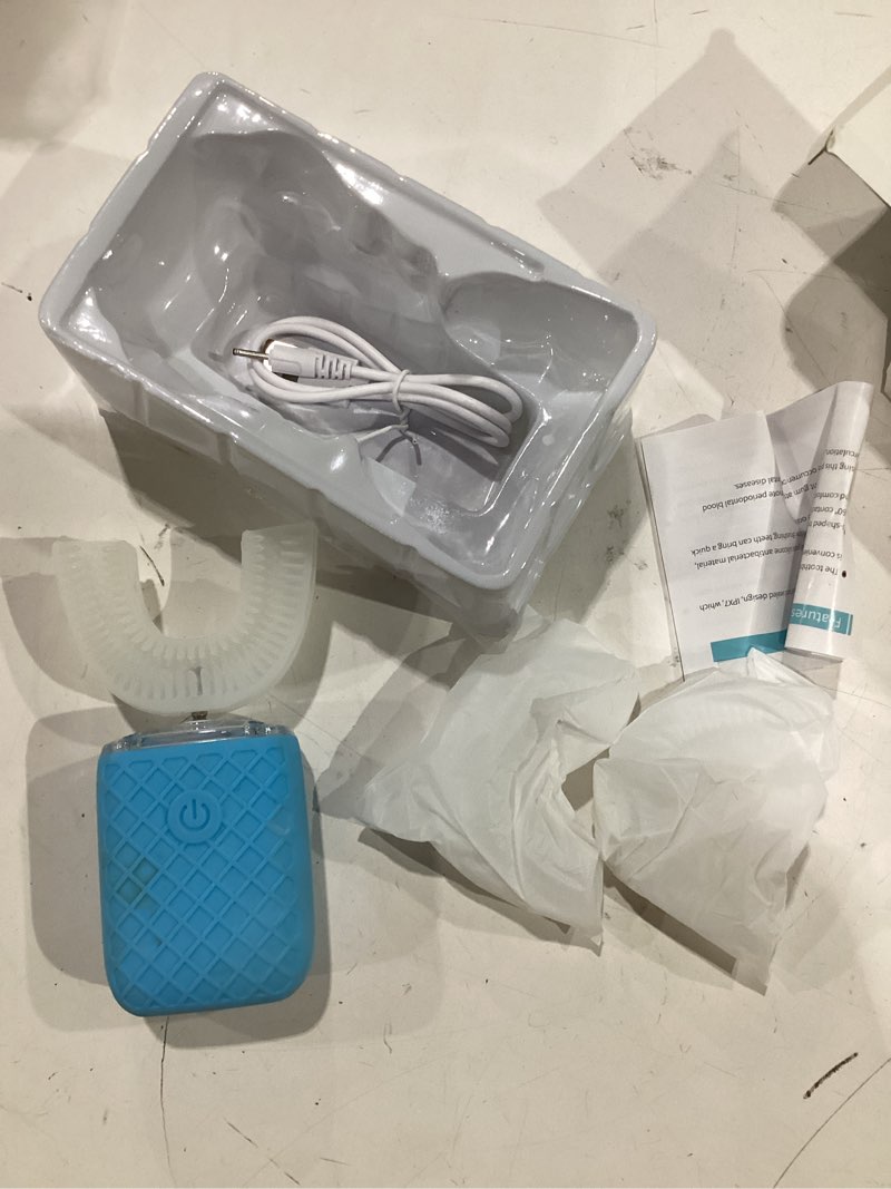 Condition photo showing Good Condition for adult sonic automatic electric toothbrush, 360° oral cleaning stain whitening, ipx7 waterproof rechargeable, u-shape brush head*3+straight handle brush head*2, suitable for travel or home use