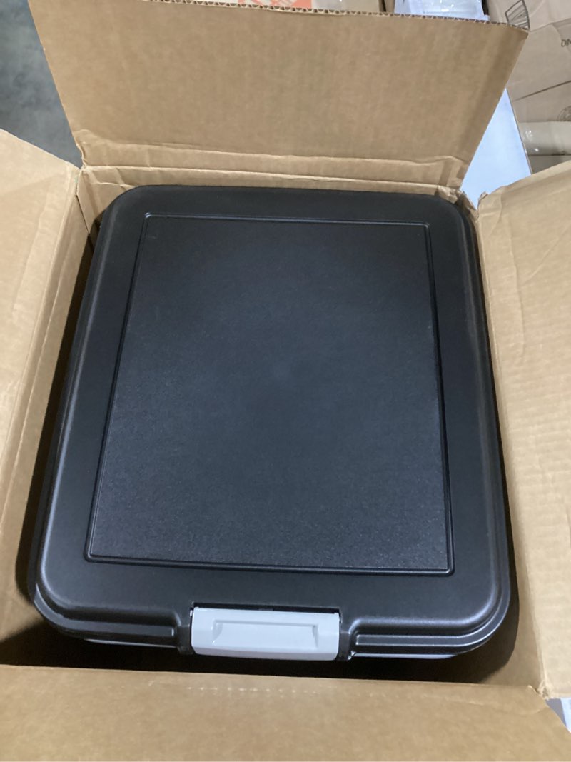 Condition photo showing Good Condition for IRIS USA Airtight Dog Food Storage Container, Up to 54 lbs, Attachable Wheels, For Dog Cat Bird and Other Pet Food Storage Bin, Keep Fresh, Translucent Body, Easy Mobility, 2 Pack, Black 54 lbs - 2 Pack Black