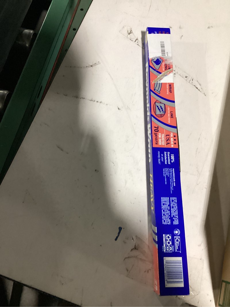 Condition photo showing Good Condition for reynolds wrap everyday strength aluminum foil roll, freezer safe and grill safe, great for foil packets and home cooking, 12 inches wide, 30 total sq. ft. 30 sq ft 30 sq ft