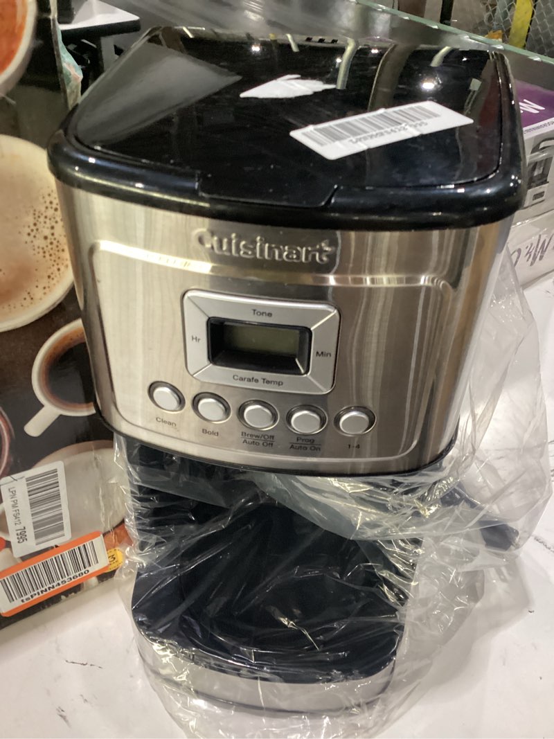 Condition photo showing Good Condition for incomplete no coffee cup cuisinart 14-cup coffee maker, programmable perfectemp glass carafe coffee machine with 1-4 cup setting, brew strength control and pause, stainless steel, dcc-3200nas 14-cup glass stainless steel