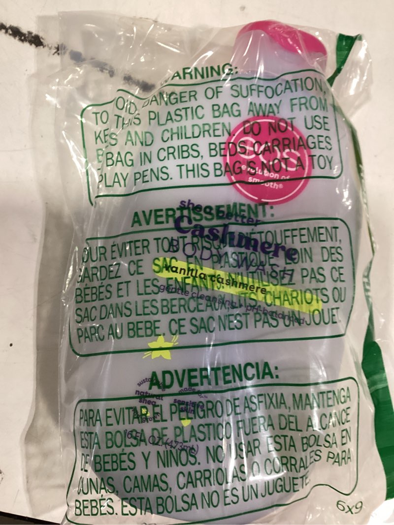 Condition photo showing As Is for eos Cashmere Body Wash – Vanilla Cashmere, Moisturizing Body Wash, Creamy Gel Formula, with Shea Butter, Glycerin, Vitamin E, pH Balanced, Sensitive Skin, Vegan, 16 fl oz Vanilla Cashmere 16 Fl Oz (Pack of 1)