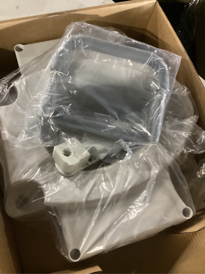 Condition photo showing New/Like New for bemis rise 4.5" raised toilet seat with support handles, hinges never loosen, fits round and elongated raised seat with handles