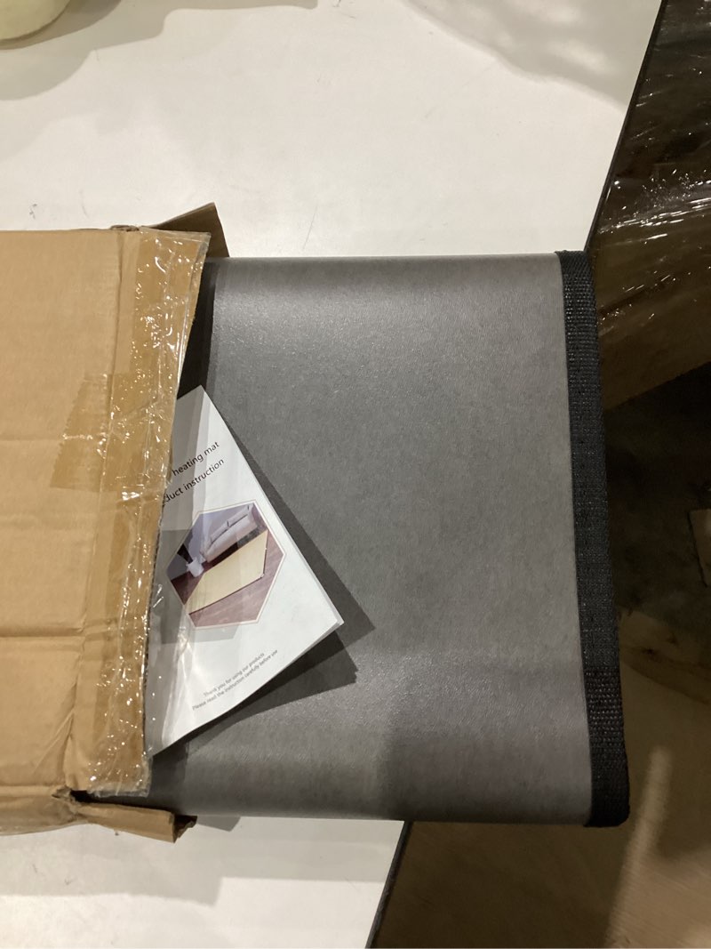 PVC 110V Heated Floor Mat Heater for Foot Warmer Under Desk 48 x 20 Inch Carbon Crystal Wood Stripe 