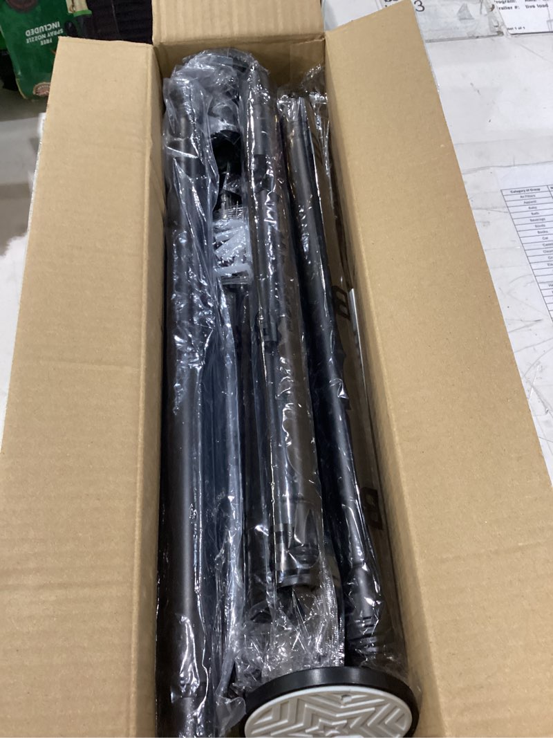 Condition photo showing New/Like New for tension curtain rod 31 to112 in extra long curtain rod adjustable pole heavy duty spring matte black shower curtain rod for bathroom windows room divider never rust anti-slip 31-112" matte black