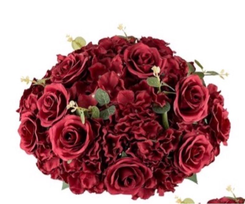 red roses flowers balls for centerpieces: 1  pc 15.7\" diam flower centerpieces for tables in wedding reception decorations arrangement for party celebration