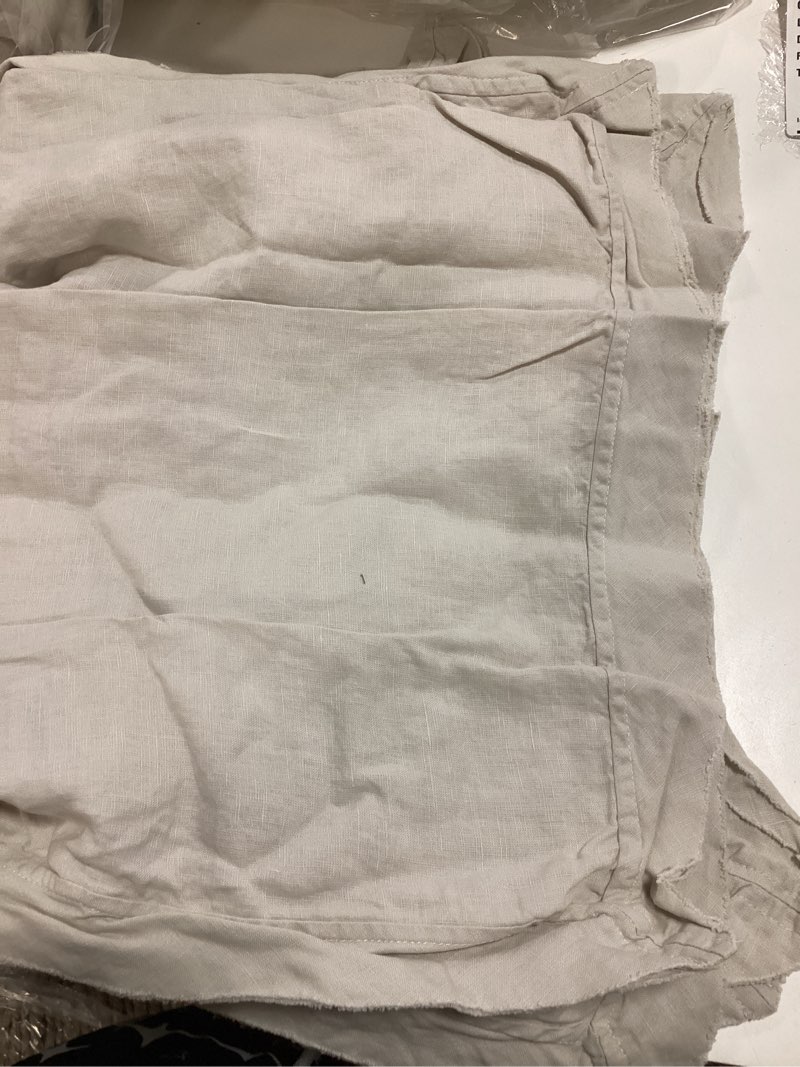 Condition photo showing Good Condition for european linen double flange sham set, standard, sand