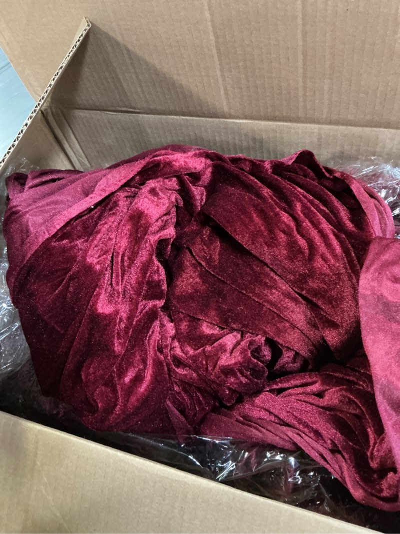 Condition photo showing As Is for 83 x 28 Inch Giant Curtain corations (Wine Red 