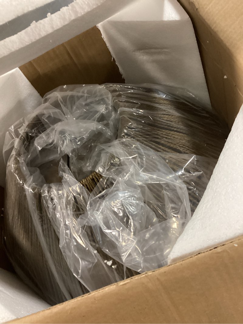 Condition photo showing Good Condition for Rattan Pendant Light Fixture Ceiling, 19.68”Hand Woven Wicker Chandelier, Rustic 3-Light Large Hanging Lamp, Adjustable Boho Flush Mount Hanging Light for Dining Room Kitchen Living Room Antique 3-Light