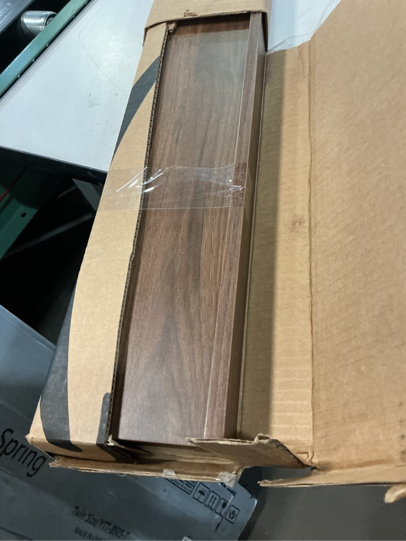 Condition photo showing Good Condition for dreamland picture ledge shelf for wall, floating shelves set of 2, 48 inch long floating shelves with lip for living room, bedroom, bathroom, kitchen, walnut walnut 48inch