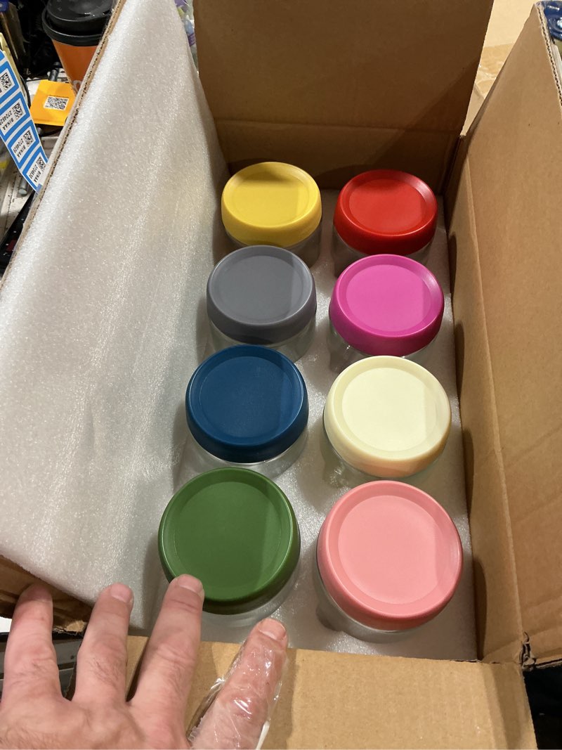 Condition photo showing Good Condition for 16oz 8pack glass overnight oats jars containers with airtight leakproof lids, reusable mason jars for meal prep, yogurt parfaits, smoothies, salads & healthy breakfast(16oz-8pack)