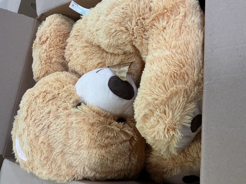 Condition photo showing Good Condition for morismos 47inch giant teddy bear stuffed animal 4ft, large teddy bear plush, big stuffed bear gifts for kids, girls, girlfriend, women on baby shower, valentine, christmas, birthday (light brown light brown 4 ft