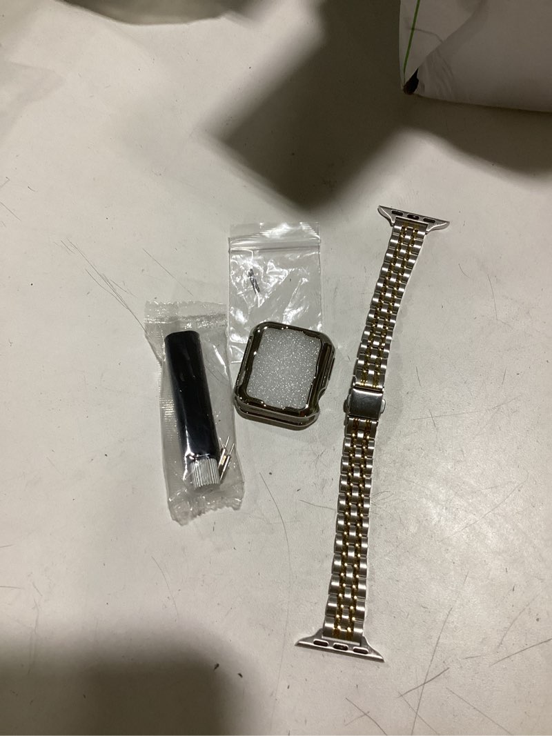 Condition photo showing Good Condition for qundaxi slim watch band compatible with apple watch 41mm 45mm 42mm 44mm 40mm 38mm metal stainless steel watchband suitable for iwatch 11/10/9/8/7/6/5/4/3/2/1/se series women luxury strap silver and gold 38mm 40mm 41mm series 1-9/se