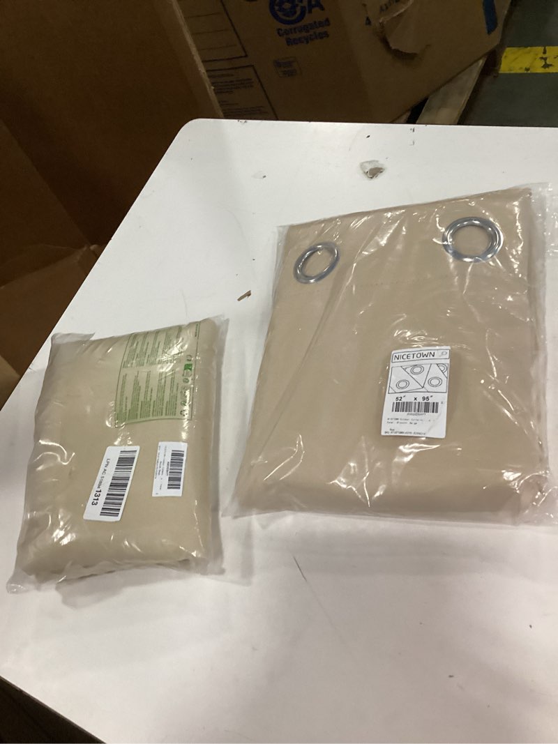 Condition photo showing New/Like New for nicetown outdoor curtains for patio waterproof 95\" l, biscotti beige set