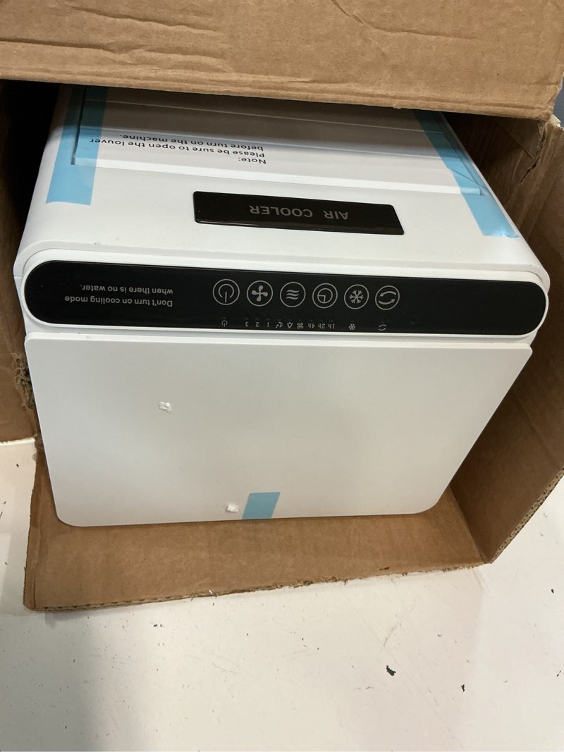 Condition photo showing Good Condition for portable air conditioners, windowless portable ac with 3 speeds, 3 modes, 8l evaporative air cooler w/7h timer, 90°oscillation, remote control air conditioners for bedroom, small room, home (white)