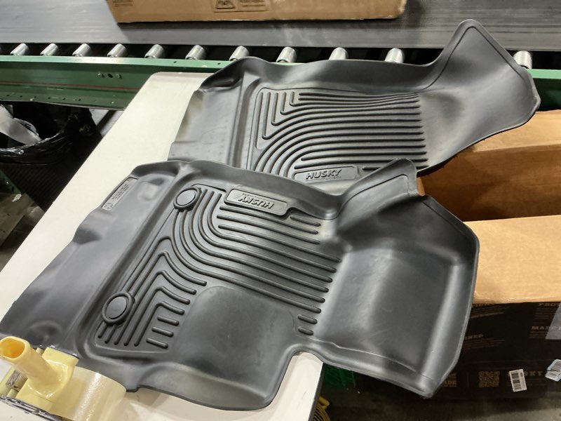Condition photo showing As Is for husky liners weatherbeater floor mats | fits 2016-2024 chevrolet camaro convertible/coupe | front & 2nd row, 4-pc black - 99121