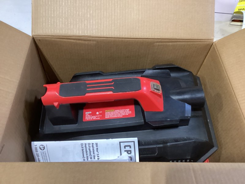 Condition photo showing As Is for craftsman v20 cordless vacuum cleaner, shop vac wet/dry, 2 gallon, 7ft hose, bare tool only (cmcv002b) wet/dry vac (tool only)