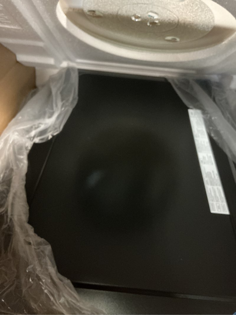 Condition photo showing Good Condition for GE GCST10A1WSS 4-in-1 Microwave Oven, 1,050 Watts Air Fryer, Broiler & Convection Mode, Child-Lock Technology, Kitchen Essentials for The Countertop or Dorm Room, 1.0 Cu. Ft, Stainless Steel