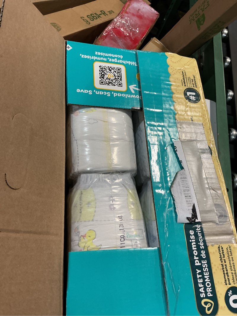 Condition photo showing New/Like New for pampers swaddlers diapers, size 4 (15-34 lbs), 120 count, absorbent, keeps baby dry and comfortable, skin safe disposable baby diaper (packaging may vary) size 4 120