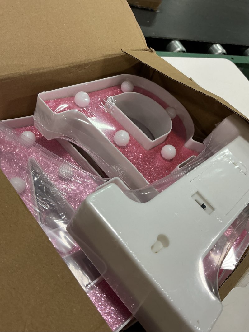Condition photo showing Good Condition for Set of 8 Pink Baby Shower Decoration for Girl Baby LED Letters Party Supplies Light up Letter Battery Operated Letter for Table Centerpieces Wedding Valentines Day Decoration(8.7 Inch)