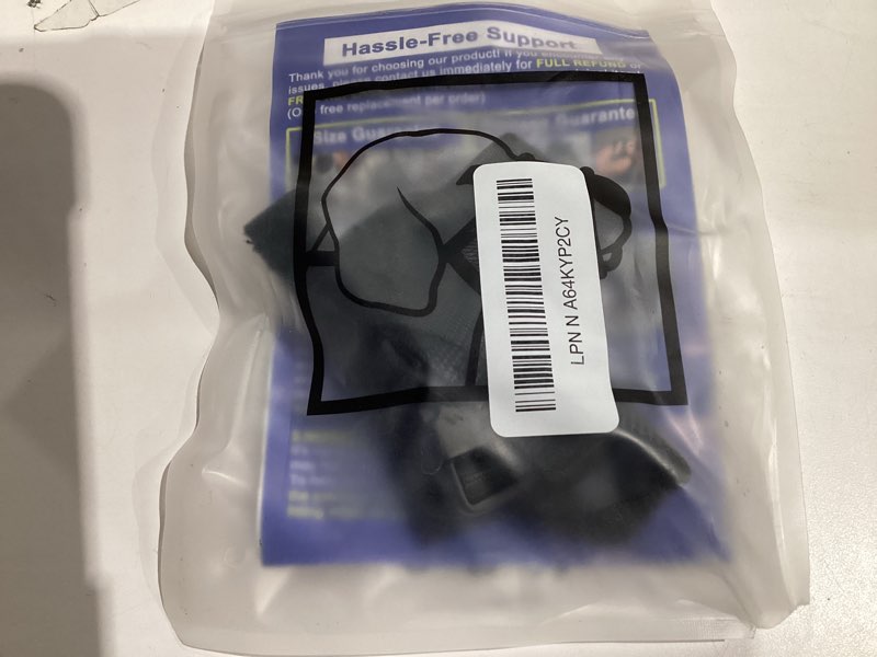 Condition photo showing Good Condition for Mayerzon Dog Muzzle, Puppy Soft Mesh Muzzle for Small Medium Large Dogs Chihuahua Poodles Beagle Dachshund Corgis Labrador for Biting Chewing Grooming That Allows Panting Drinking(XXS, Black) Black XXS-(Snout 4”-5”)