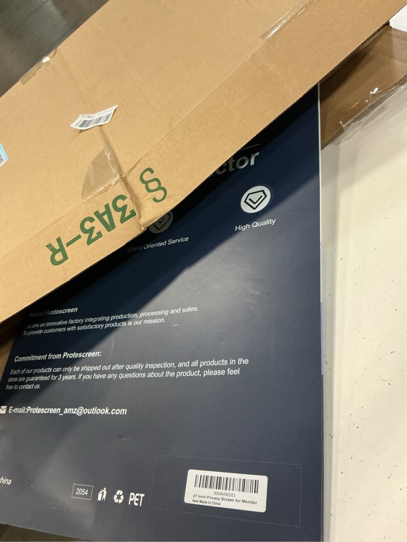 Condition photo showing Good Condition for 27 inch privacy screen for computer monitor 16:9 aspect ratio, eye protection anti blue light glare shield, 27in removable black blackout anti spy protector film desktop security private filter 27" (16:9)-1 pack