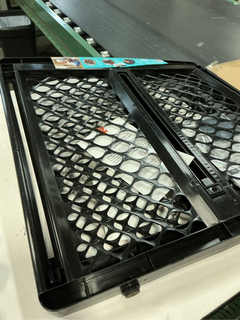 Condition photo showing As Is for toddleroo by north states 2-in-1 supergate secure plastic gate - black