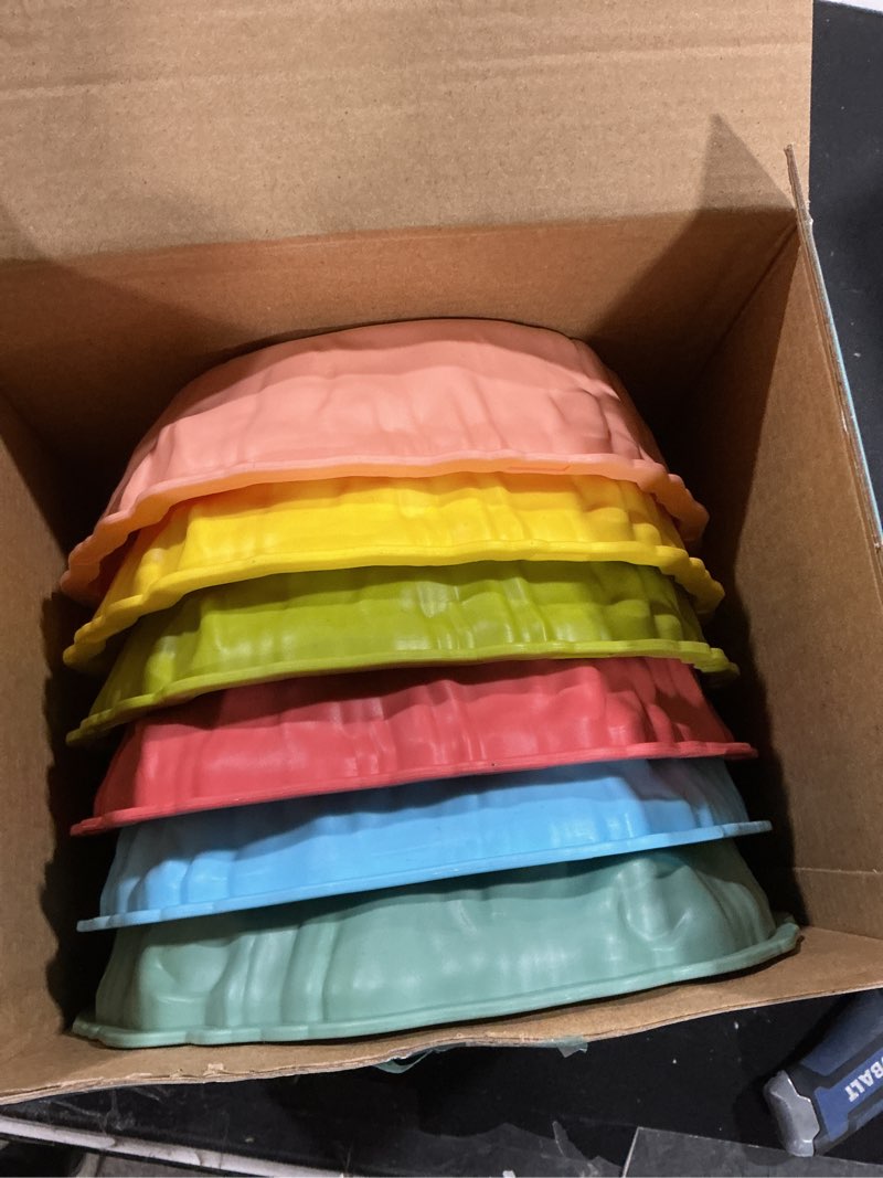 Condition photo showing New/Like New for Light Up Stepping Stones for Kids, 6 Pcs Piano Music Toddler Stepping Stones, Non-Slip Design for Sensory Development, Indoor & Outdoor Balance Stepping Stones Ages 3-12