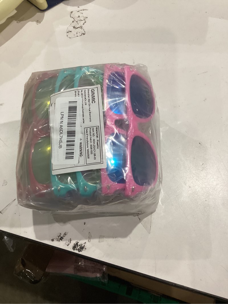 Condition photo showing New/Like New for GINMIC Kids sunglasses bulk, Kids Sunglasses Party Favor, 36Pack Neon Sunglasses with UV Protection in Bulk for Kids, Boys and Girls Age 3-6