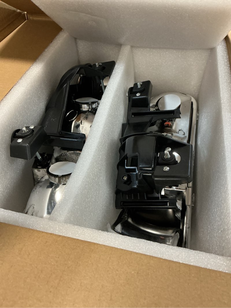 Condition photo showing New/Like New for headlights assembly for 1999-2002 chevy silverado 1500 2500 1500hd 2500hd 3500/2000-2006 tahoe suburban 1500 2500 replacements headlamp amber reflector chrome housing chrome housing + amber reflector