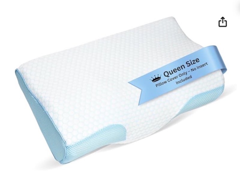 derila queen size cooling pillowcase | optimal temperature control for your derila memory foam pillow for perfect sleep. quality material white pillowcase ensures for derila anti snore pillows