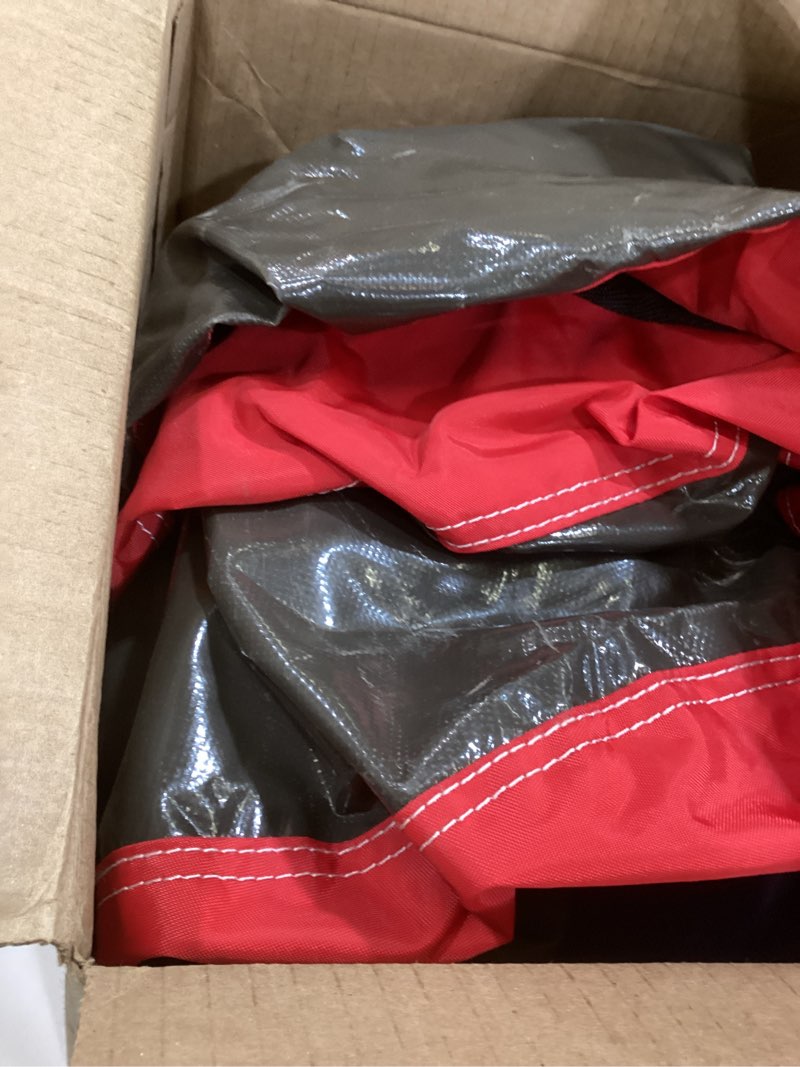 Condition photo showing As Is for QPAU 2-Person Inflatable Snow Tube with Dual Backrests & Tow Rope, Heavy Duty Canvas-Covered Blow Up Snow Sled with Handles, Fast Inflation Air Valves, Premium Snow Tubes for Kids & Adults