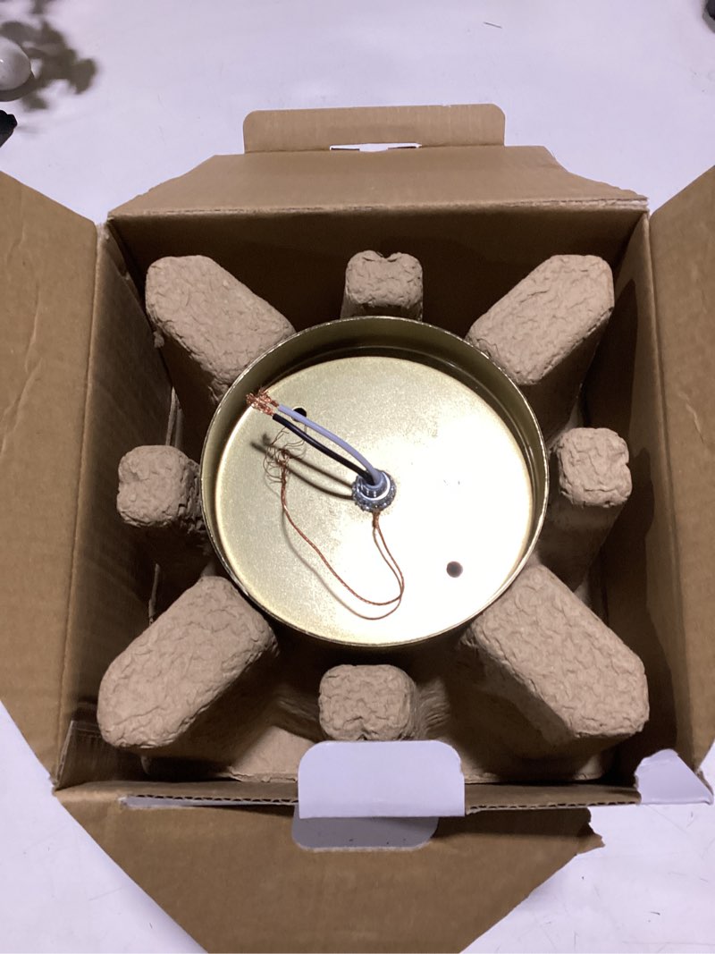 Condition photo showing As Is for origin 21 kolten 1 -light 7.09-in matte gold flush mount light