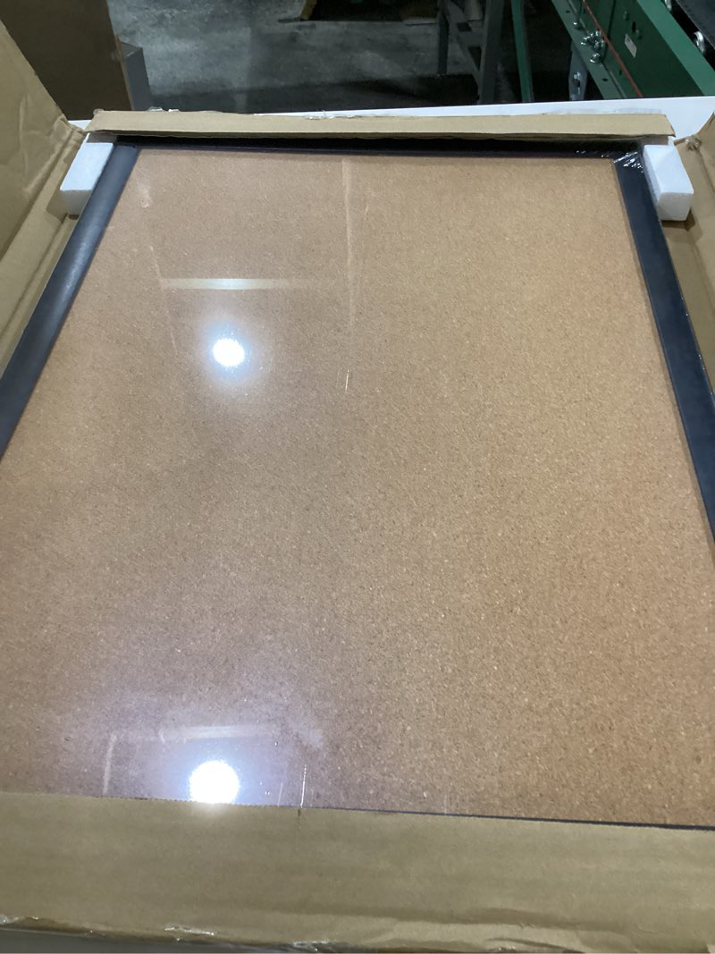 Condition photo showing New/Like New for U Brands Cork Bulletin Board, 17" x 23", Black Wood Frame 17" x 23" Black