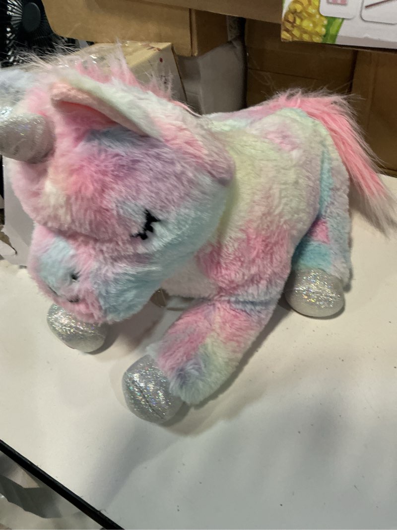 Condition photo showing Good Condition for hopearl led plush unicorn lighting up stuffed mommy unicorn with 3 baby unicorns in her tummy stuffed animal playset night lights glow in the dark for mom toddler girls, rainbow, 19''