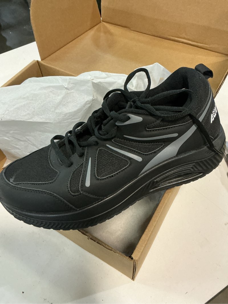 Condition photo showing New/Like New for aov women arch support walking shoes orthotic sneakers for plantar fasciitis foot and heel pain relief tennis shoes 9.5 wide blackgrey