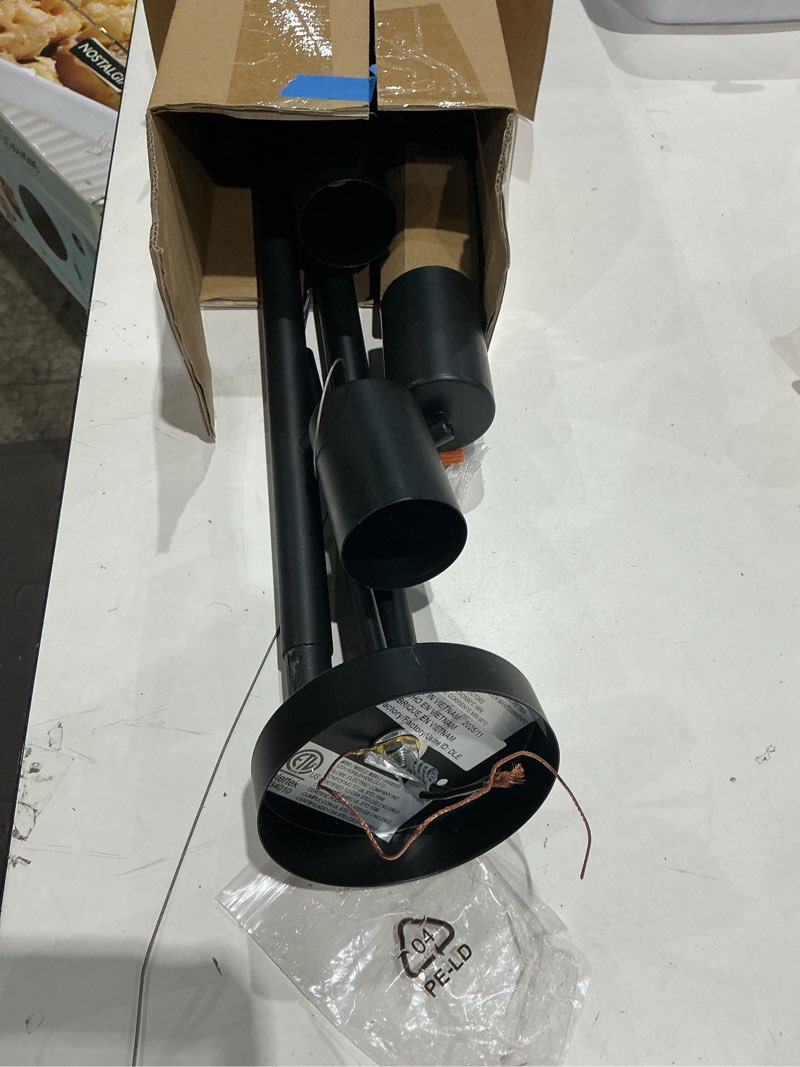 Condition photo showing As Is for globe electric 64000123 55" 6-light adjustable height track light, matte black, pivoting heads, gu10 base bulbs not included, ceiling light fixture, kitchen and home lighting decor black, cynthia