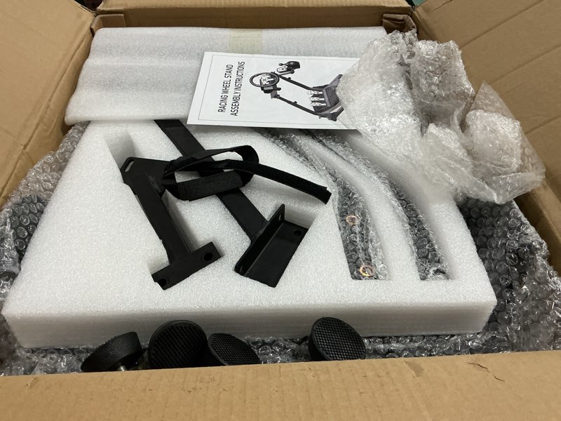 Condition photo showing Good Condition for racing wheel stand, height adjustable & foldable steering wheal stand compatible with logitech g25,g27,g29,g920 gaming cockpit stand a