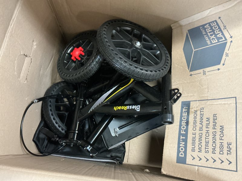 Condition photo showing As Is for Bless Reach Steerable Knee Walker Deluxe Scooter Black All Terrain