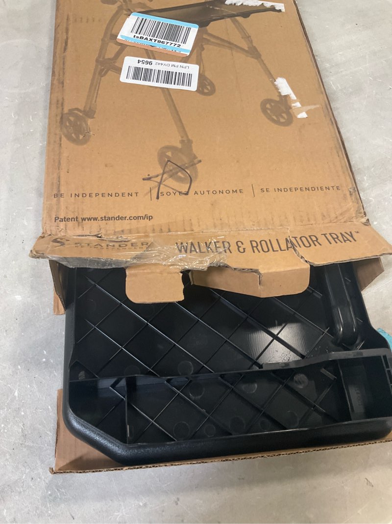 Condition photo showing Good Condition for Stander Walker Tray Table, Only Compatible with Stander's Wonder-Walkers and Wonder-Rollators, Mobility Aid Tray-Accessory with Cup Holder, Tool-Free Assembly, Black