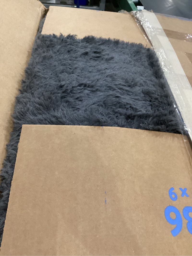 Fluffy grey rug