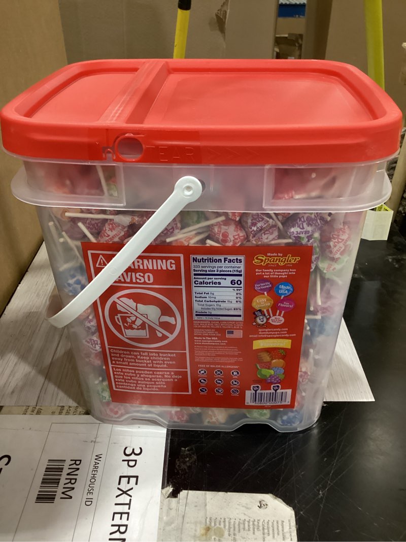 Condition photo showing New/Like New for dum-dum pops 1,000 count bucket - assortment of original mix suckers, lollipop case for classroom, work, events - bulk candy for any occasion assorted flavors 1000 count (pack of 1)
