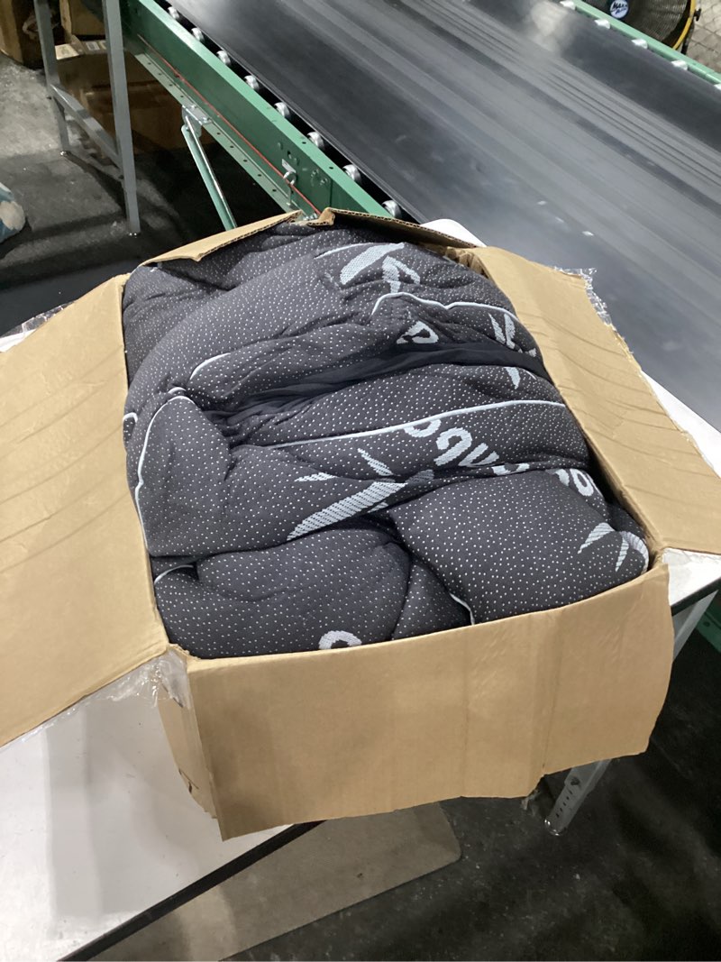 Condition photo showing As Is for mattress topper queen size, cooling extra thick breathable viscose made from bamboo mattress pad, soft quilted fitted mattress cover with 1000 gsm down alternative fill (8-21”deep pocket) dark gray dark gray queen
