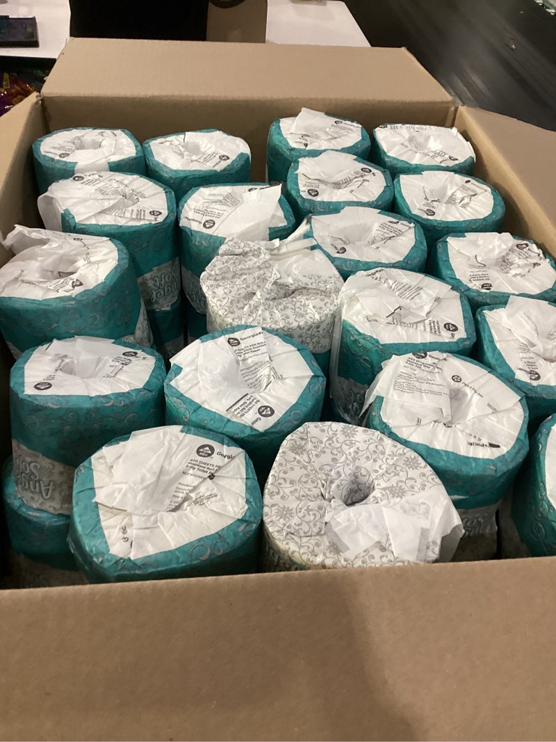 Condition photo showing As Is for incomplete angel soft professional series by georgia-pacific pro 2-ply embossed toilet paper, white, individually wrapped, 450 sheets per roll, 80 toilet tissue rolls per case, 16880 450 count (pack of 80)