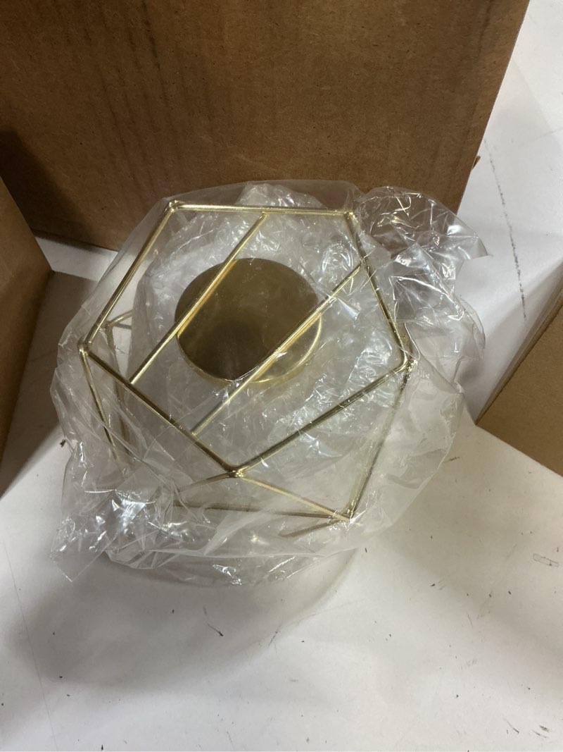 Condition photo showing Good Condition for hewory geometric tealight candle holders gold, modern metal geo wedding centerpieces for table, votive candle stand accent for tea light for home shelf mantel christmas birthday party decor, 12pcs gold 12