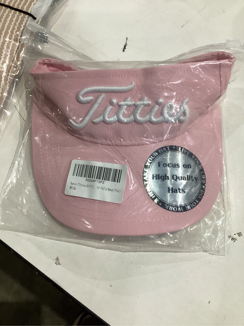 Condition photo showing New/Like New for Bamveio Tittiess Golf Visors Hats for Men Women,Funny Titties Golf Gifts for Adults Humor,Pink 2