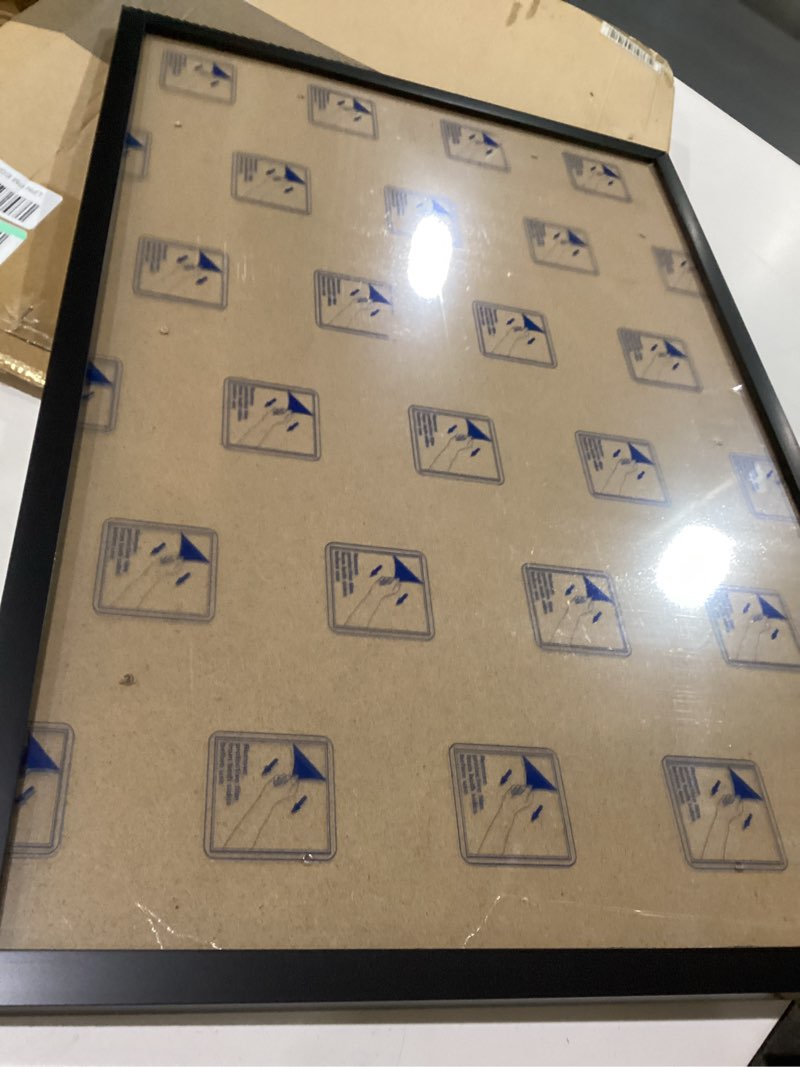 Condition photo showing As Is for Americanflat 16x24 Poster Frame with Polished Plexiglass - Streamline Collection - Thin Border Picture Frame for Wall Display - Hanging Hardware Included - Black Black 16x24