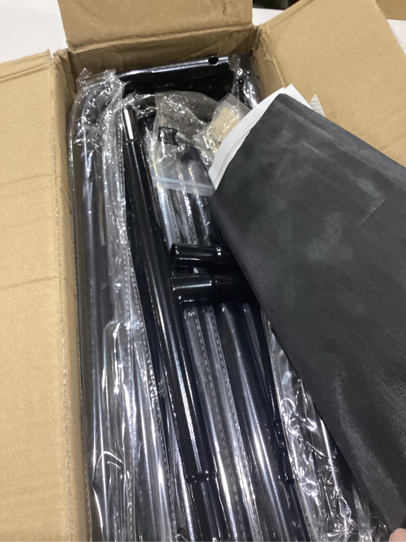Condition photo showing Good Condition for wedding welcome sign stand, welcome to our wedding sign holder, black easel stand for sign poster with design bundle & ground stakes & leather sign hanging straps, linen sign stand for wedding decor