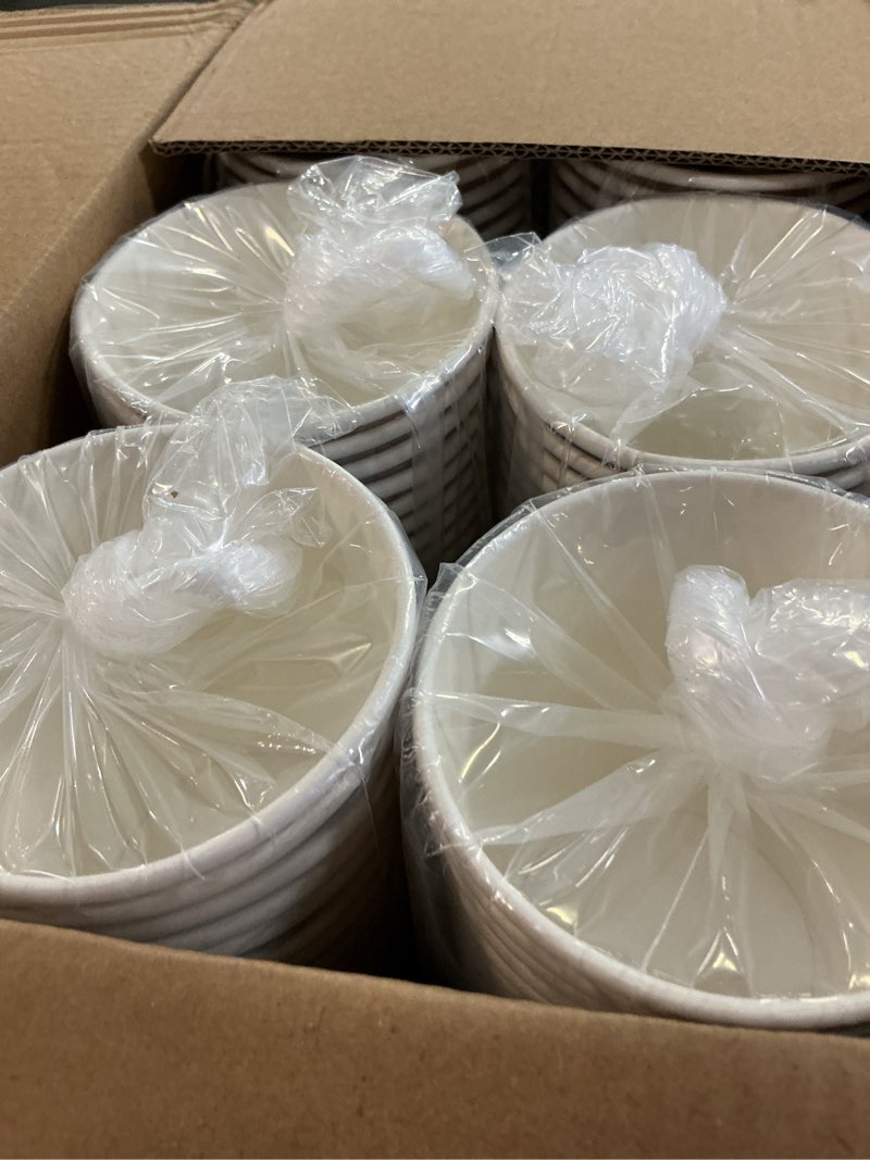 Condition photo showing New/Like New for ecolipak 300 count compostable paper cups, 8 oz biodegradable disposable paper coffee cups with pla lined, eco friendly hot drinking cups for party, picnic,travel,and events 8oz-300
