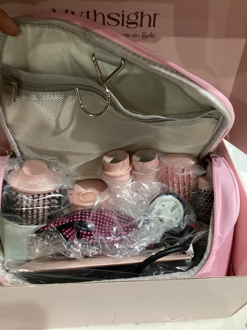 Condition photo showing Good Condition for Dual Voltage StyleVibe 6-in-1 Air Styler, Hair Dryer & Blow Dryer Brush with Travel Case - Auto Wrap Curls (L/R), Fast Drying, Thermal Brush for Blowouts & Frizz-Free Volume, No Heat Damage Pink